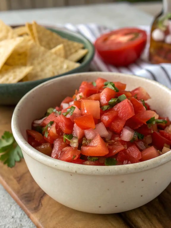 pico de gallo recipe serving suggestion pico de gallo recipe served with tacos and tortilla chips