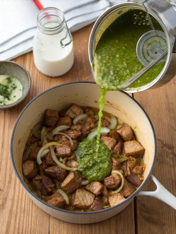 pozole verde recipe — step 4 Step 4 for pozole verde recipe — texture check