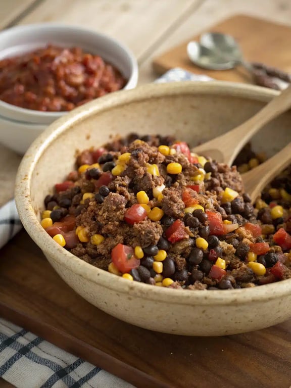 taco casserole recipe — step 4 Step 4 for taco casserole recipe — texture check