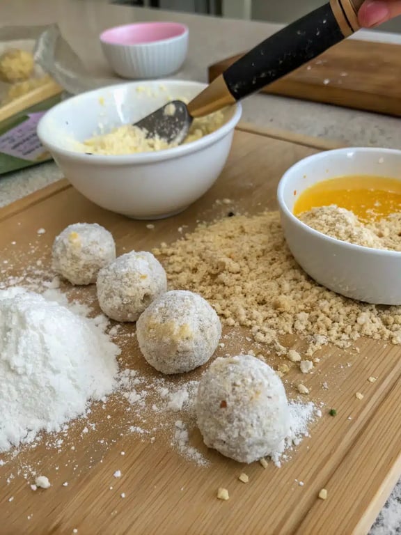 Step 4 for baked arancini recipe — texture check
