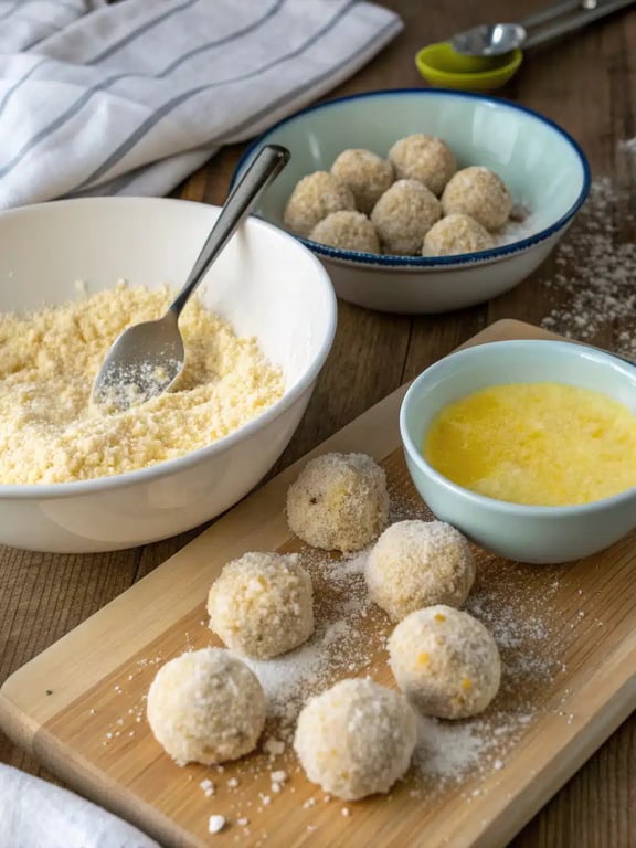 Step 4 for baked arancini recipe — texture check