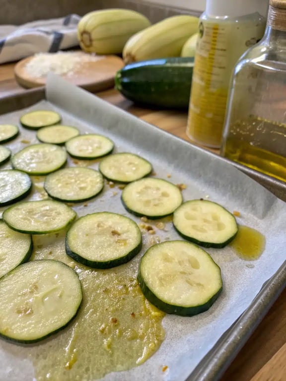 Final step for baked parmesan zucchini — plated and ready