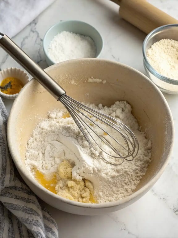 Step 2 for cinnamon roll cookies — process in progress