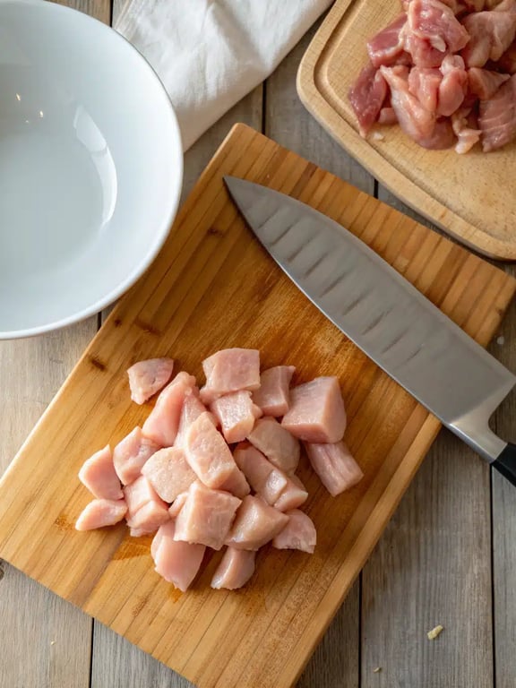Step 2 for Italian chicken soup — process in progress