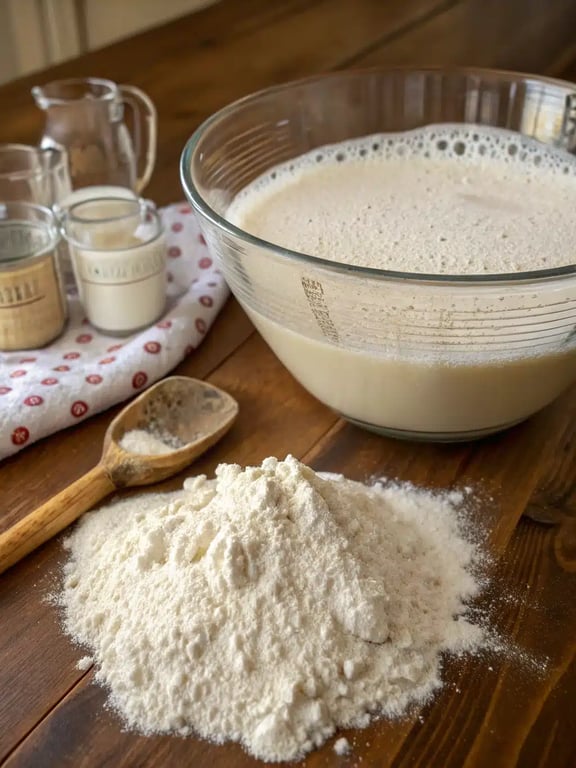 Step 2 for Italian herb cheese bread — process in progress