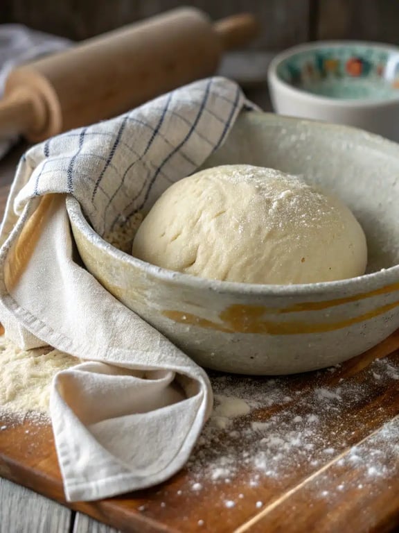 Step 4 for Italian herb cheese bread — texture check