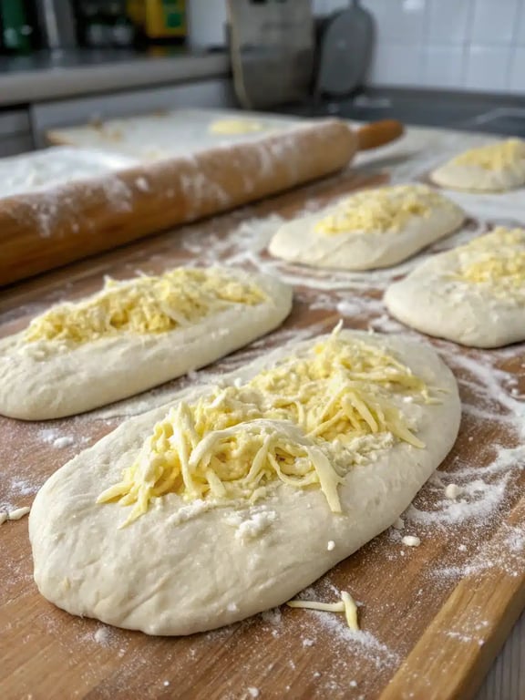 Step 4 for Italian herb cheese bread — texture check