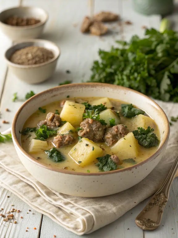 Italian Sausage Potato Soup with Cozy Nostalgia