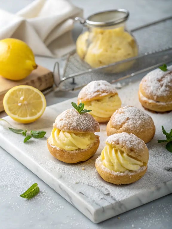Lemon Cream Puffs with a Bold Lemon Flavor