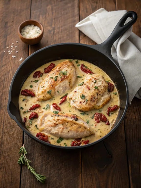 Final step for Marry Me Chicken — plated and ready