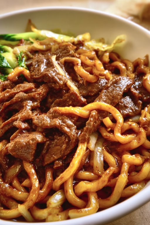 Easy Black Pepper Beef Udon (Serves 2)