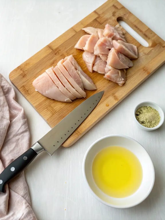 Step 2 for chicken chow mein — process in progress