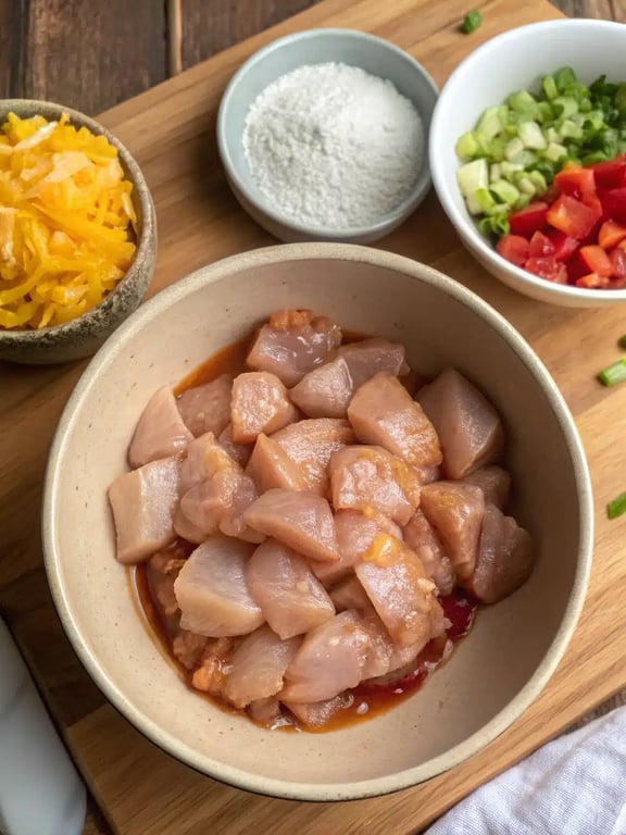 Step 4 for Chinese chicken recipes — texture check