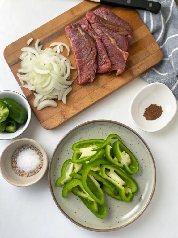 Step 4 for Chinese pepper steak with garlic and ginger cooking in the wok