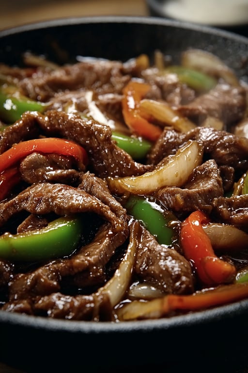 Chinese Pepper Steak with Onions (Serves 4)
