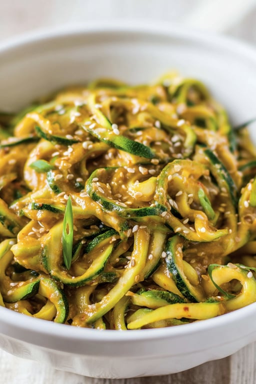 Chinese Zucchini Noodles with Spicy Sauce (Serves 6)