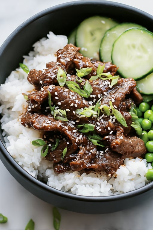 Crispy Beef Rice Bowl: 12 Ingredients