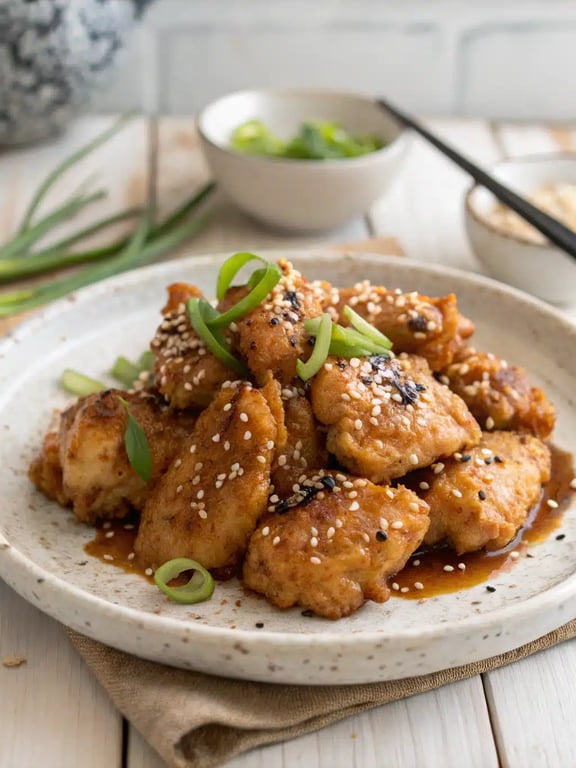 Pollo con sésamo fácil y rápido, listo en 30 minutos