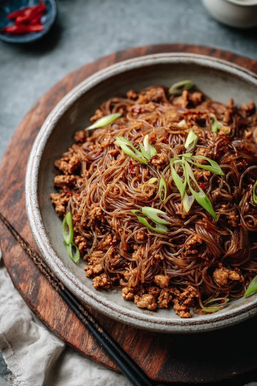 Stir Fried Vermicelli Ground Turkey: 273 Calories a Serving