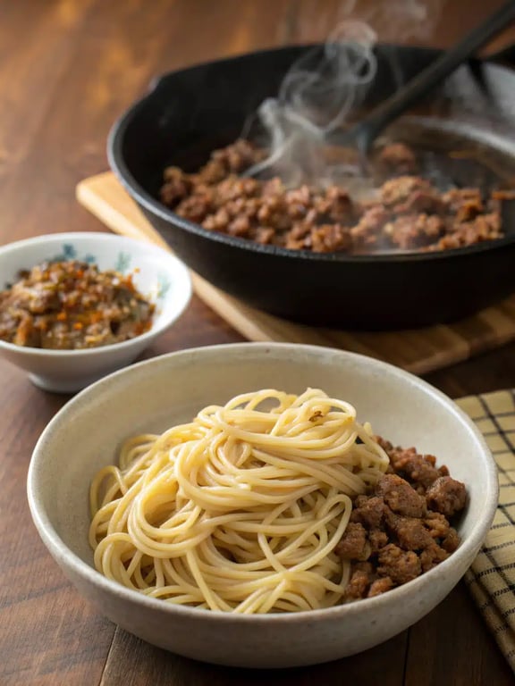 Step 4 for Szechuan noodle recipe — texture check