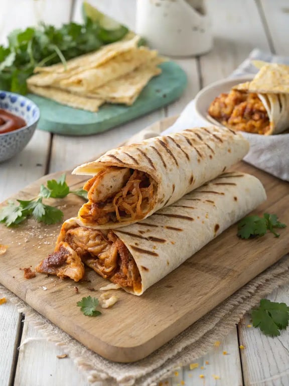 Simple BBQ chicken wraps for easy joy
