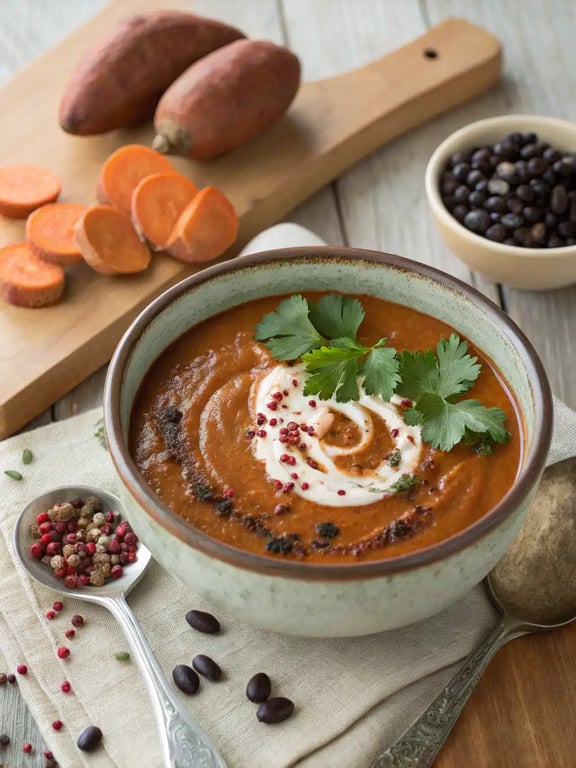 Black Bean Sweet Potato Soup for Quick Winter Joy