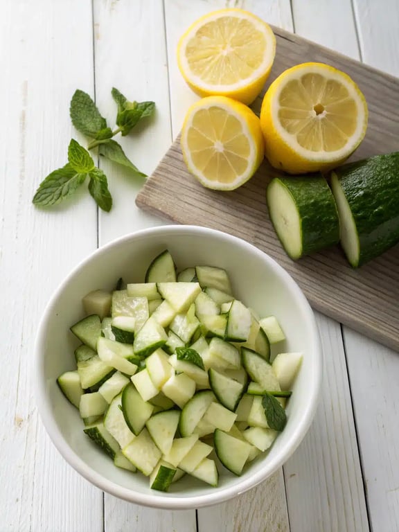 Straining the blended mixture for a smooth chilled cucumber lemonade