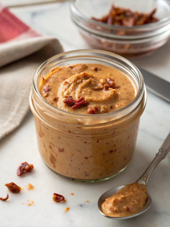 Final step for chipotle garlic sauce — plated and ready