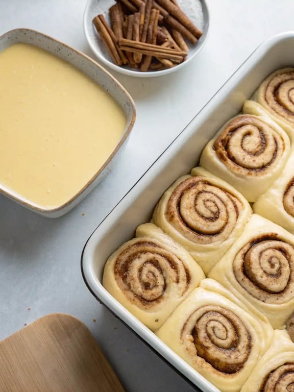 Step 4 for cinnamon roll french toast — texture check