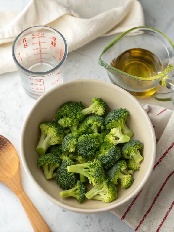 Step 2 for gochujang broccoli recipe — process in progress