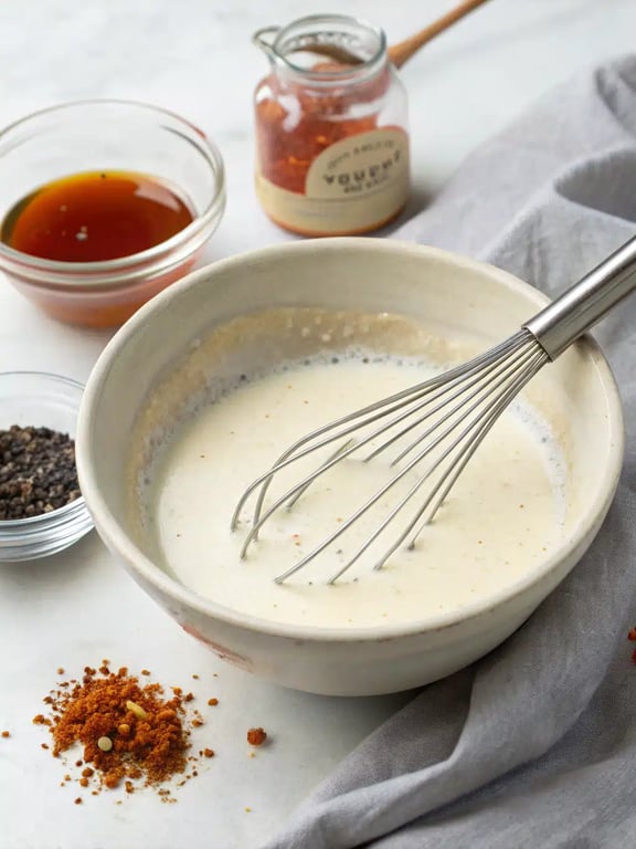 Step 4 for hot honey ranch recipe — texture check