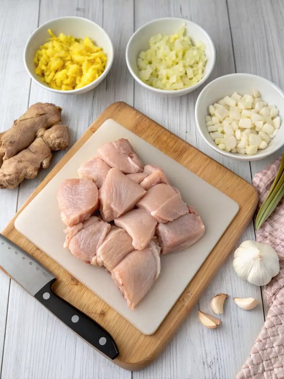 Step 2 for Indian chicken curry recipe — toasting spices in the pot
