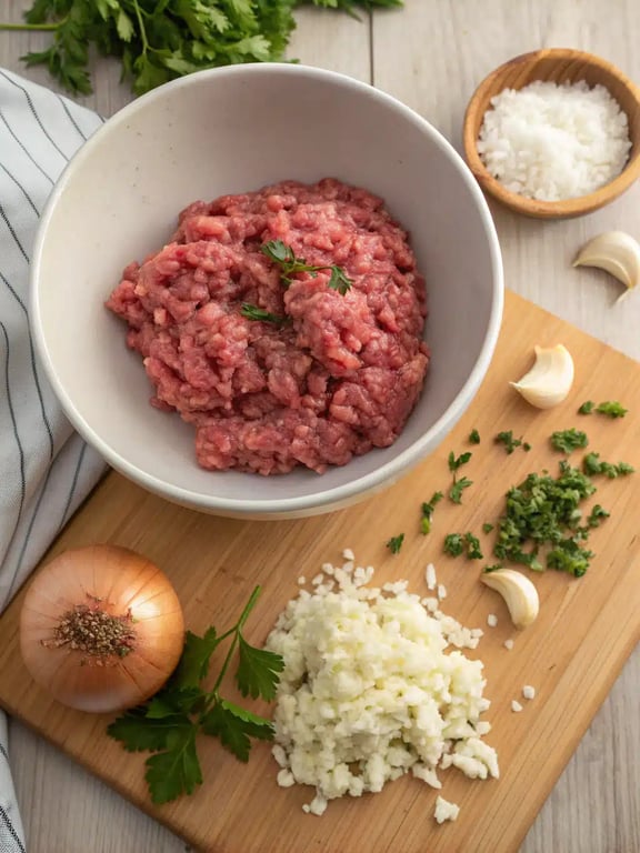 Step 2 for kofta kebab recipe — process in progress