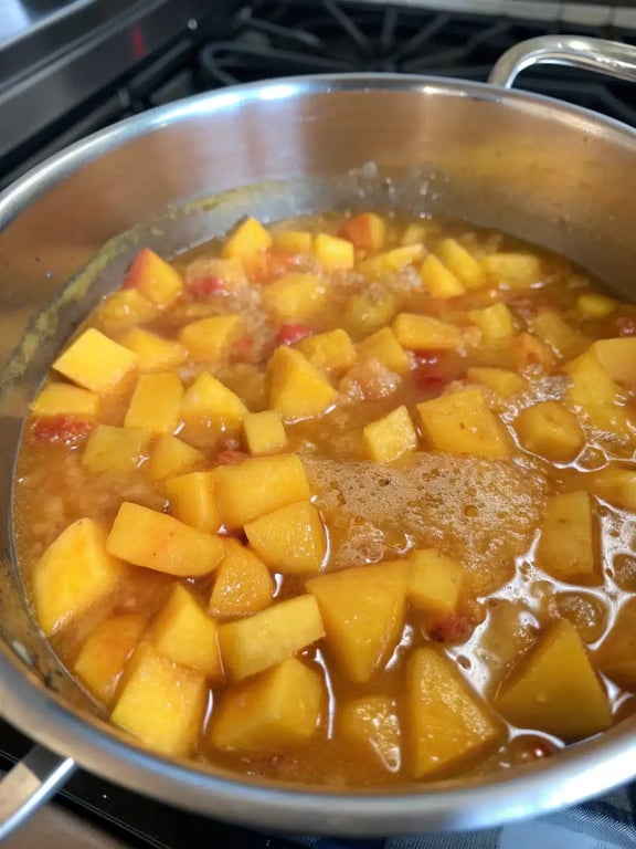 Final step for mango habanero sauce — plated and ready