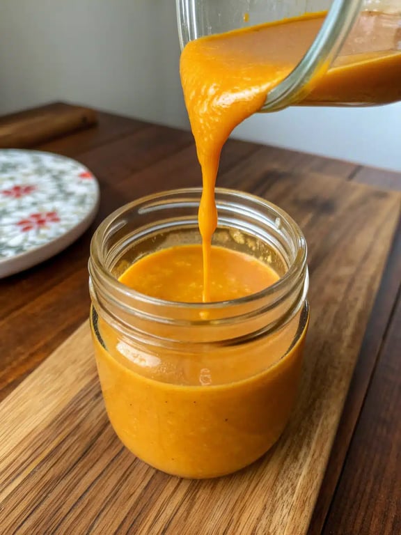 mango habanero sauce drizzled over grilled chicken and vegetables