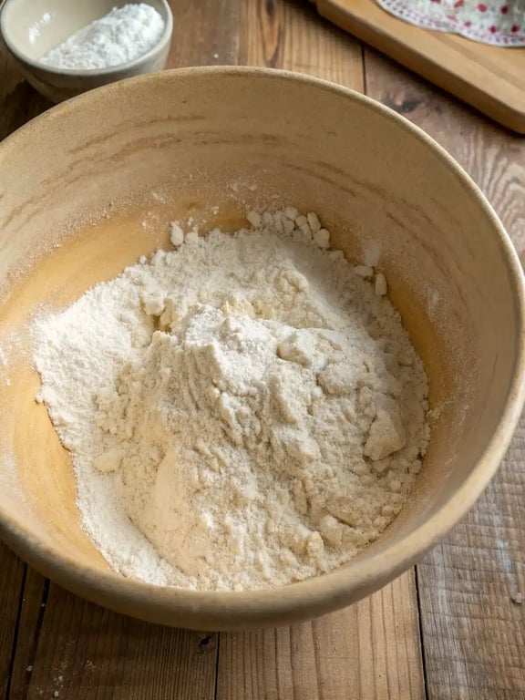 Step 2 for no knead turkish bread — process in progress