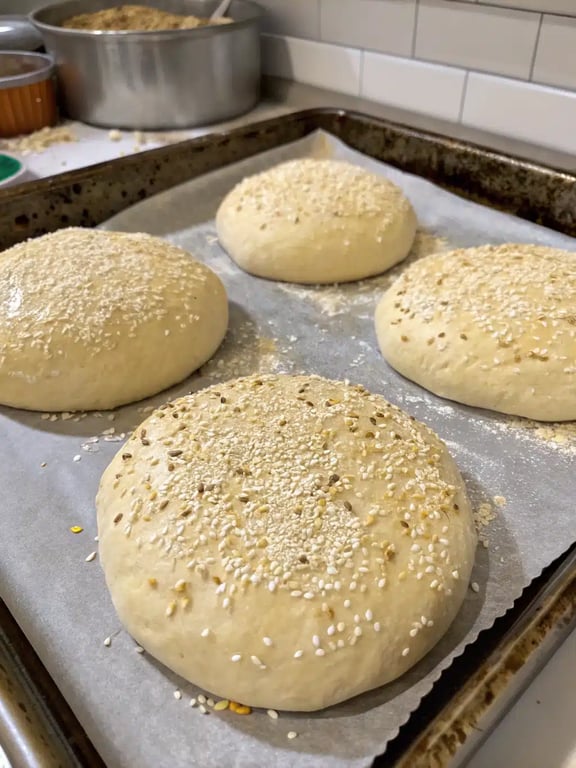 Final step for no knead turkish bread — plated and ready