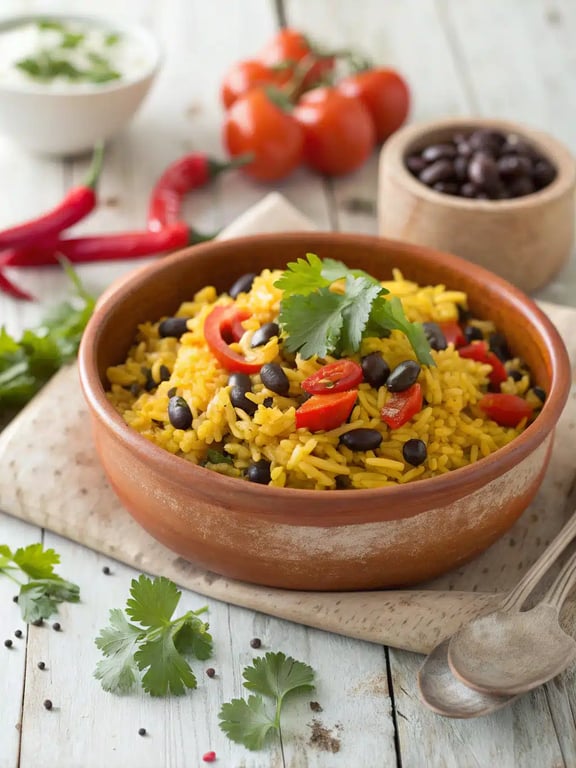 Riz espagnol, haricots, rapide, savoureux, réconfortant