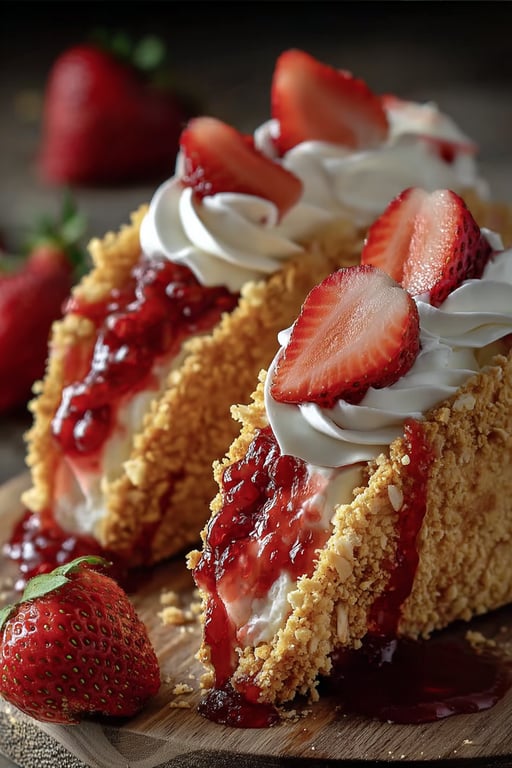Strawberry Crunch Cheesecake Tacos: 11 Easy Steps