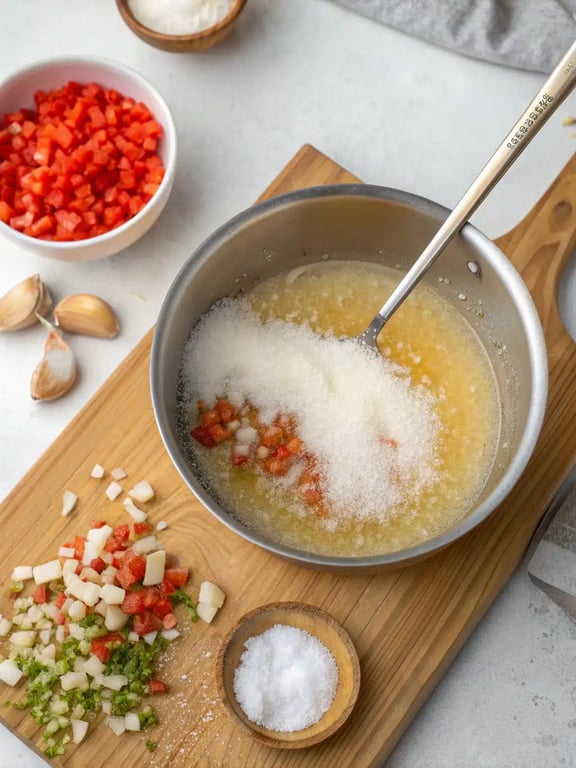 Step 4 for Thai dipping sauce recipe — texture check