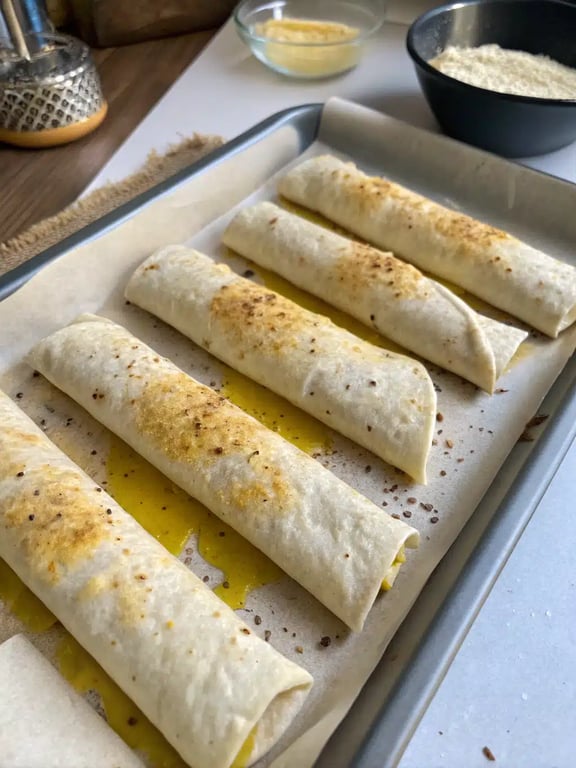 Final step for tortilla pizza rolls — plated and ready