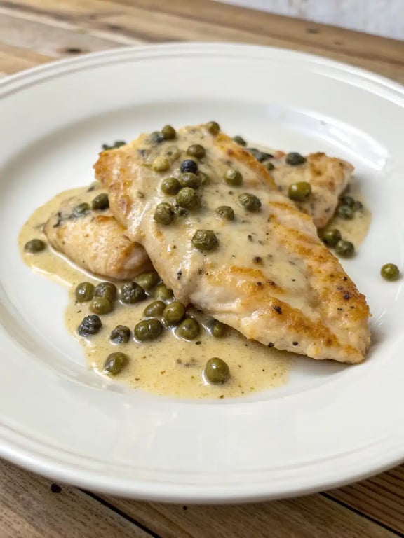 chicken piccata recipe plated meal chicken piccata recipe beautifully plated with pasta and lemon wedges