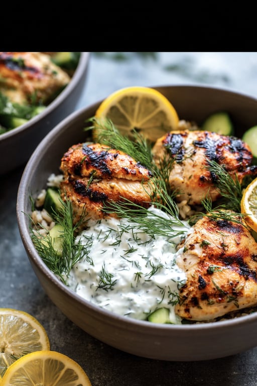 Lemon Dill Chicken Bowls Recipe – Fresh and Healthy