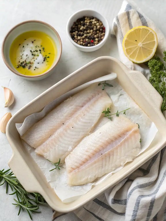 Mediterranean baked fish — step 2 Step 2 for Mediterranean baked fish — process in progress