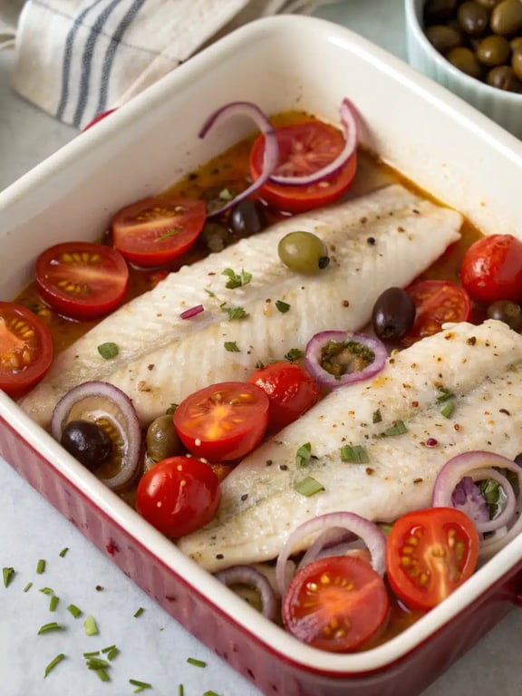 Mediterranean baked fish — step 4 Step 4 for Mediterranean baked fish — texture check