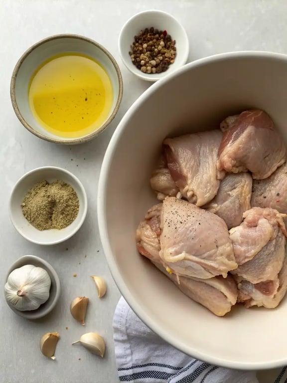 Step 2 for Mediterranean chicken recipe — process in progress