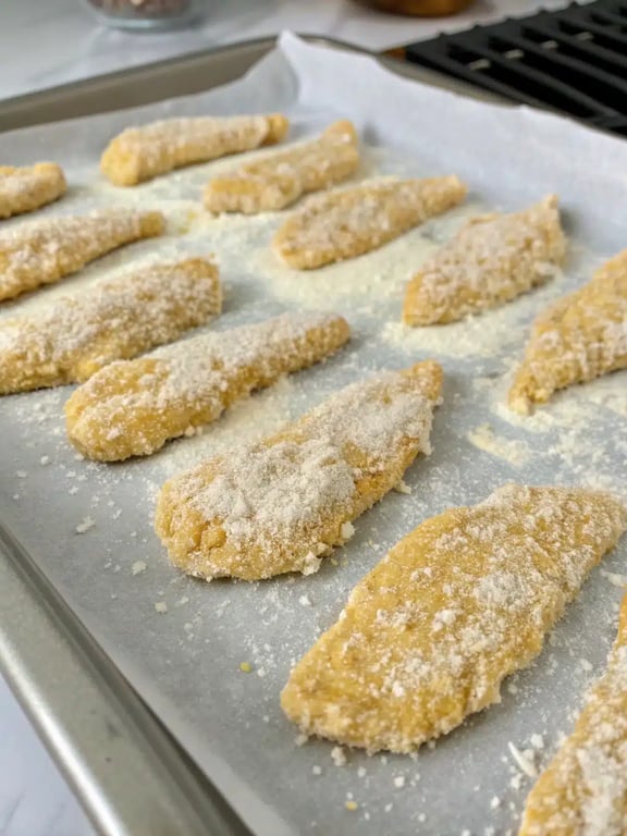 Final step for Mediterranean chicken tenders — plated and ready