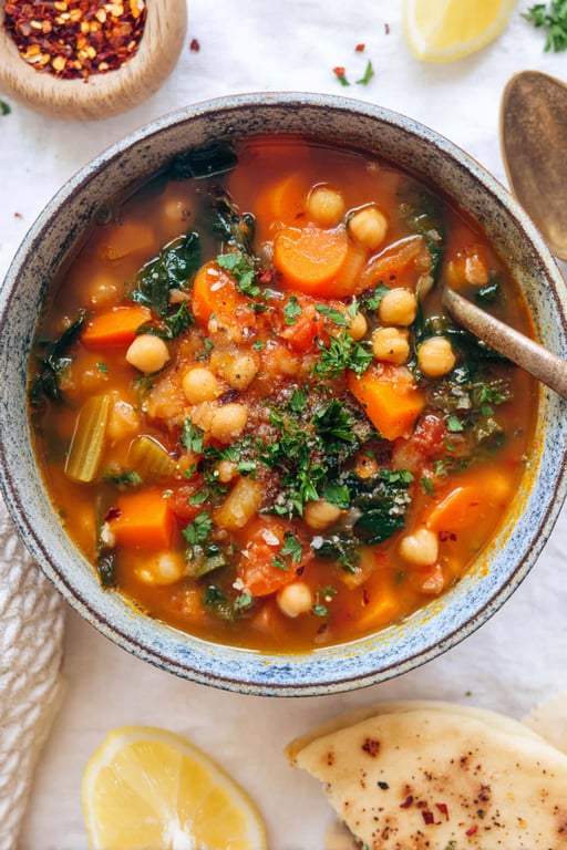 Mediterranean Chickpea Soup: Easy Mediterranean Recipe