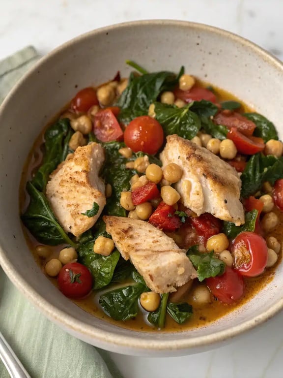 Mediterranean diet dinners plated in a bowl with a side salad