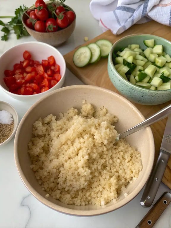 Step 4 for Mediterranean diet meal plan — texture check
